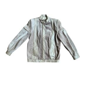 Vintage 80s West Bay Sports Leather Moto Jacket Full Zip Biker Motorcycle M SAKS